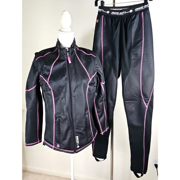 Freeze Out ~Woman M/L~ Black/Pink Thermal Protection Outdoor Jacket(M)+Pants (L) - Picture 1 of 14